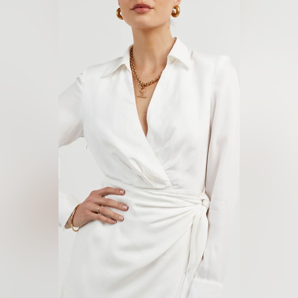 DISSH Sasha White Wrap Midi Dress in White